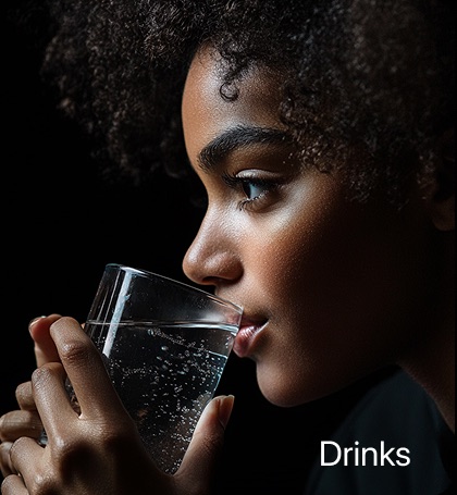 Woman drinking a glass of water — count drinks