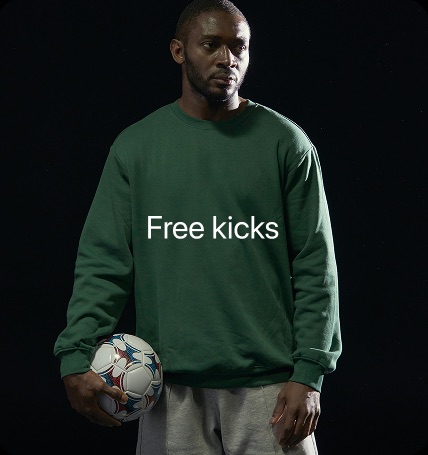 Footballer holding a ball — count free kicks